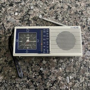Sanyo AM FM Band Portable Analog Quartz Clock Radio Model RPM-C2